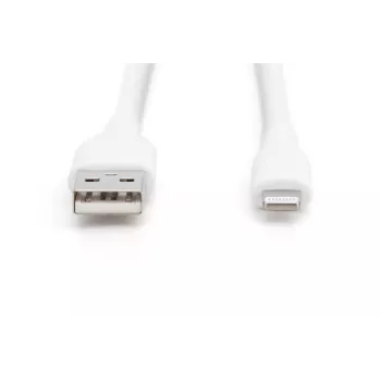DIGITUS USB Silicone charging cable USB-A - Lightning USB 2.0 12W - 1m white