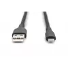 DIGITUS USB Silicone charging cable USB-A - Lightning 2m USB 2.0 12W - 2m black