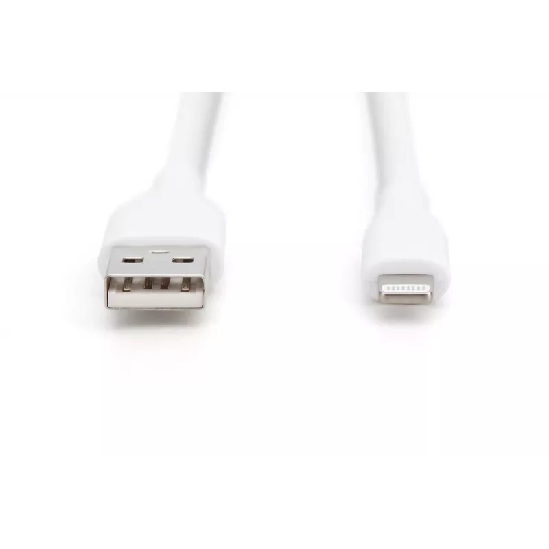 DIGITUS USB Silicone charging cable USB-A - Lightning USB 2.0 12W - 2m white