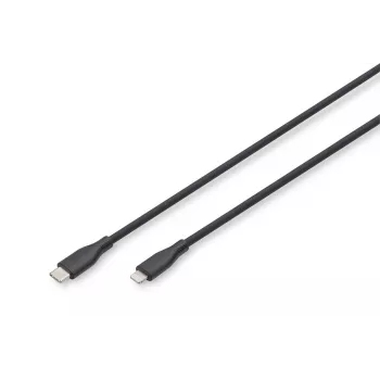 DIGITUS USB Silicone charging cable USB-C - Lightning USB 2.0 60W - 50cm black