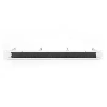 DIGITUS 1U cable management panel with brush 4x steel rings 40x75 mm, grey (RAL 7035)