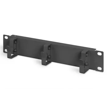 DIGITUS 10in Cable management panel 1U 3x cable rings black