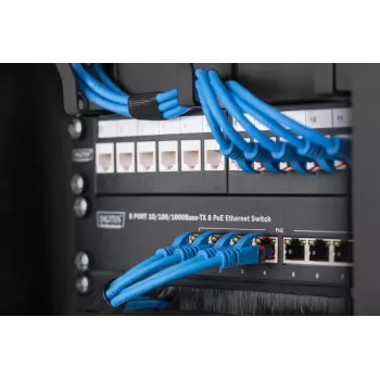 DIGITUS 10in Cable management panel 1U 3x cable rings black