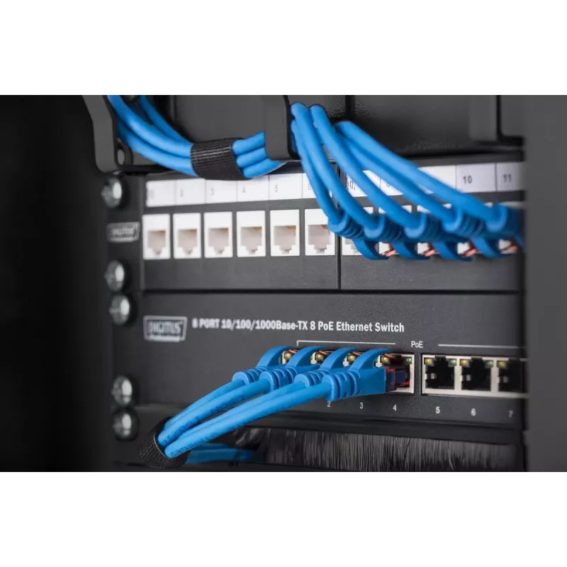 DIGITUS 10in Cable management panel 1U 3x cable rings black