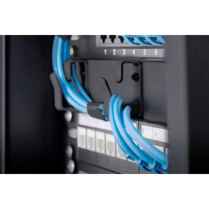 DIGITUS 10in Cable management panel 1U 3x cable rings black