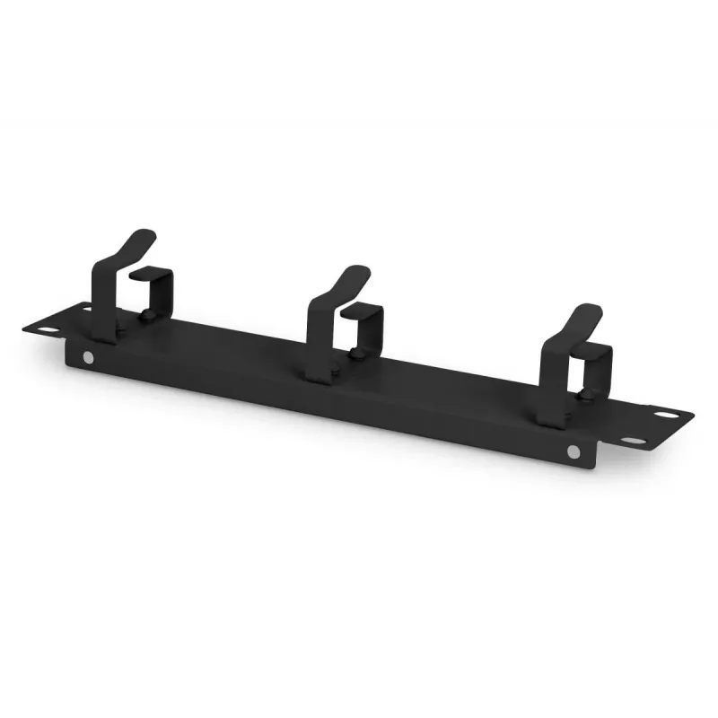 DIGITUS 10in Cable management panel 1U 3x cable rings black