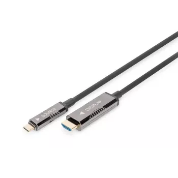 DIGITUS USB - Type C to HDMI AOC FO Adapter cable HDMI Version 2.0; Max 4Kx2K@60Hz; 20m