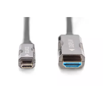 DIGITUS USB - Type C to HDMI AOC FO Adapter cable HDMI Version 2.0; Max 4Kx2K@60Hz; 20m