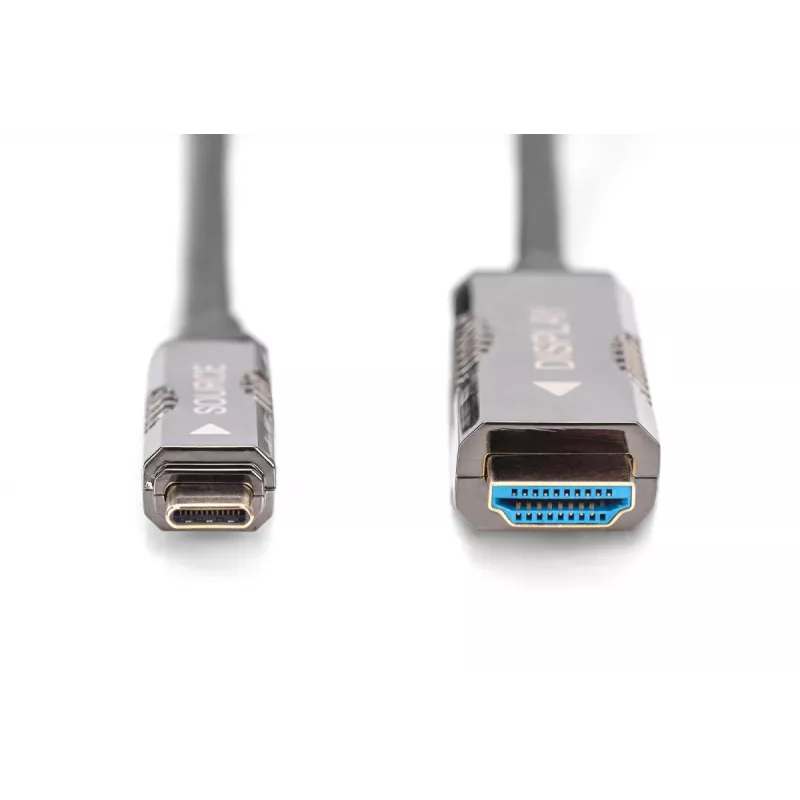 DIGITUS USB - Type C to HDMI AOC FO Adapter cable HDMI Version 2.0; Max 4Kx2K@60Hz; 20m