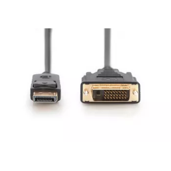 DIGITUS DisplayPort adapter cable, DP - DVI (24+1) M/M, 3m w/interlock, DP 1.1a compatible, CE black