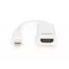 DIGITUS ASSMANN DisplayPort adapter cable, mini DP - HDMI type A M/F, 15cm DP 1.1a compatible, CE white
