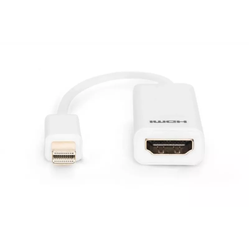 DIGITUS ASSMANN DisplayPort adapter cable, mini DP - HDMI type A M/F, 15cm DP 1.1a compatible, CE white