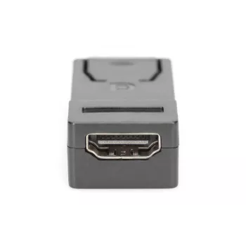 DIGITUS DisplayPort adapter, DP - HDMI type A M/F, w/interlock, DP 1.1a, Full HD, CE black