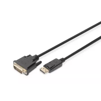 DIGITUS DisplayPort adapter cable, DP - DVI (24+1) M/M, 2m w/interlock, DP 1.1a CE black