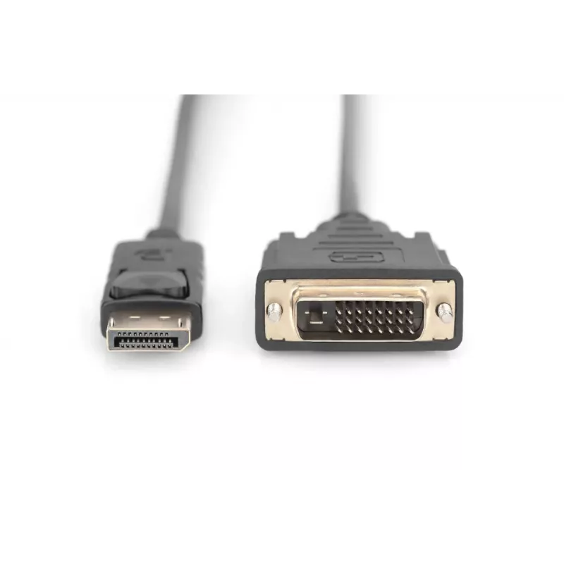 DIGITUS DisplayPort adapter cable, DP - DVI (24+1) M/M, 2m w/interlock, DP 1.1a CE black