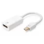 DIGITUS ASSMANN DisplayPort adapter cable, mini DP - HDMI type A M/F, 20cm HDMI Ver. 2.0, active, CE, gold, white