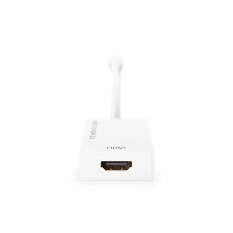 DIGITUS ASSMANN DisplayPort adapter cable, mini DP - HDMI type A M/F, 20cm HDMI Ver. 2.0, active, CE, gold, white