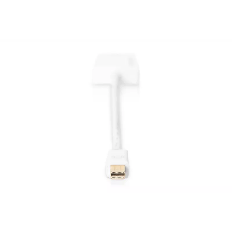 DIGITUS ASSMANN DisplayPort adapter cable, mini DP - HDMI type A M/F, 20cm HDMI Ver. 2.0, active, CE, gold, white