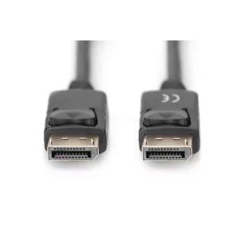 DIGITUS DisplayPort connection cable, DP M/M, 3m w/interlock, DP 1.2, Ultra HD 4K black