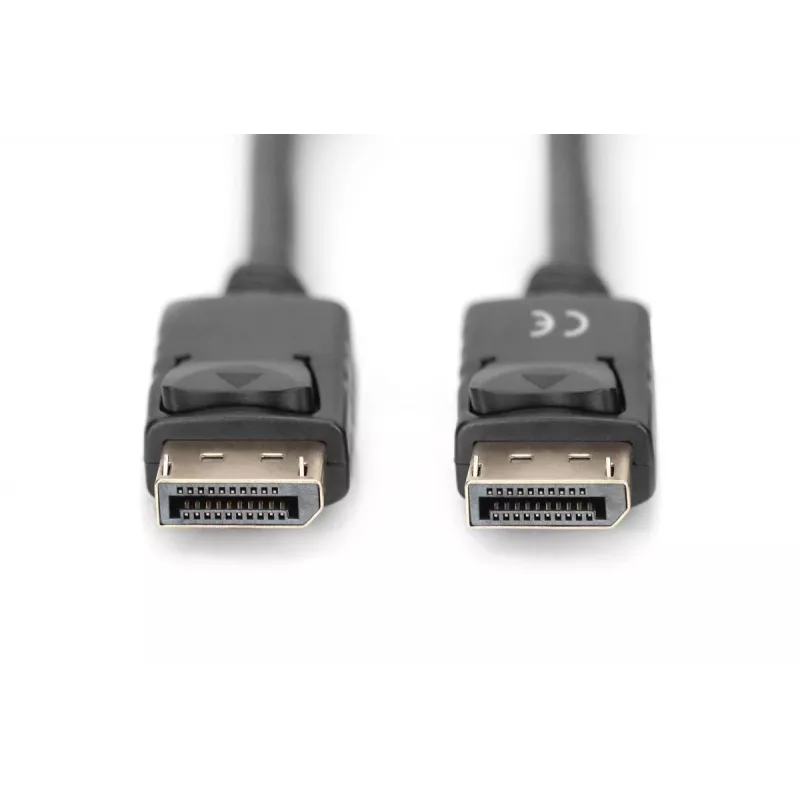DIGITUS DisplayPort connection cable, DP M/M, 3m w/interlock, DP 1.2, Ultra HD 4K black