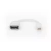 DIGITUS DisplayPort adapter cable, mini DP - DP M/F, 0.15m, DP 1.2 conform, white