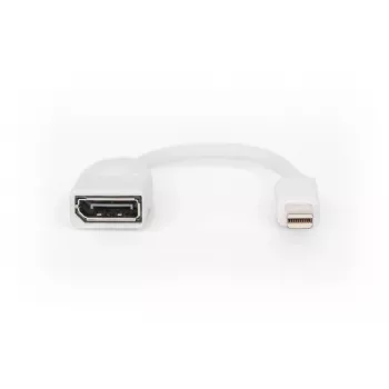 DIGITUS DisplayPort adapter cable, mini DP - DP M/F, 0.15m, DP 1.2 conform, white