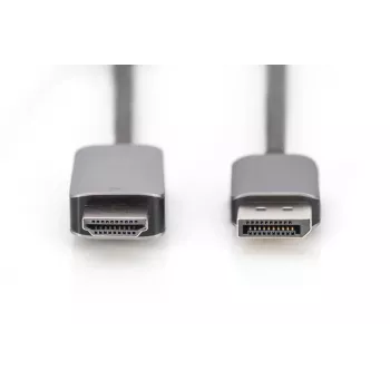 DIGITUS DP to HDMI adapter cable 8Ka60Hz. Alu housing black 2m