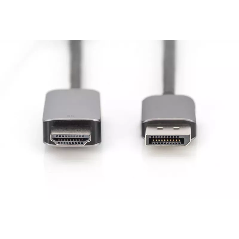 DIGITUS DP to HDMI adapter cable 8Ka60Hz. Alu housing black 2m