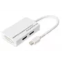 DIGITUS MiniDP to DP HDMI+DVI Adapter 20cm DP 1.1a compatible white