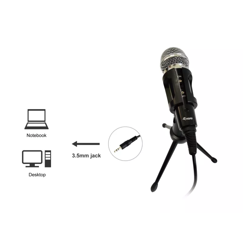Equip Mini Desk Microphone, Table microphone, -30 dB, 30 - 16000 Hz, 2200 Ω, Wired, 3.5 mm (1/8 inch)