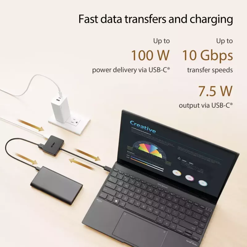 ASUS USB-C Mini Dock Wired USB 3.2 Gen 2 (3.1 Gen 2) Type-C Black