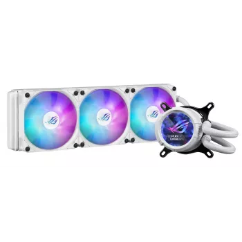 All-in-one liquid cooler ASUS ROG Strix LC III 360 ARGB White Edition — 360 mm radiator, 3x 120 mm fans, LCD water block, PWM