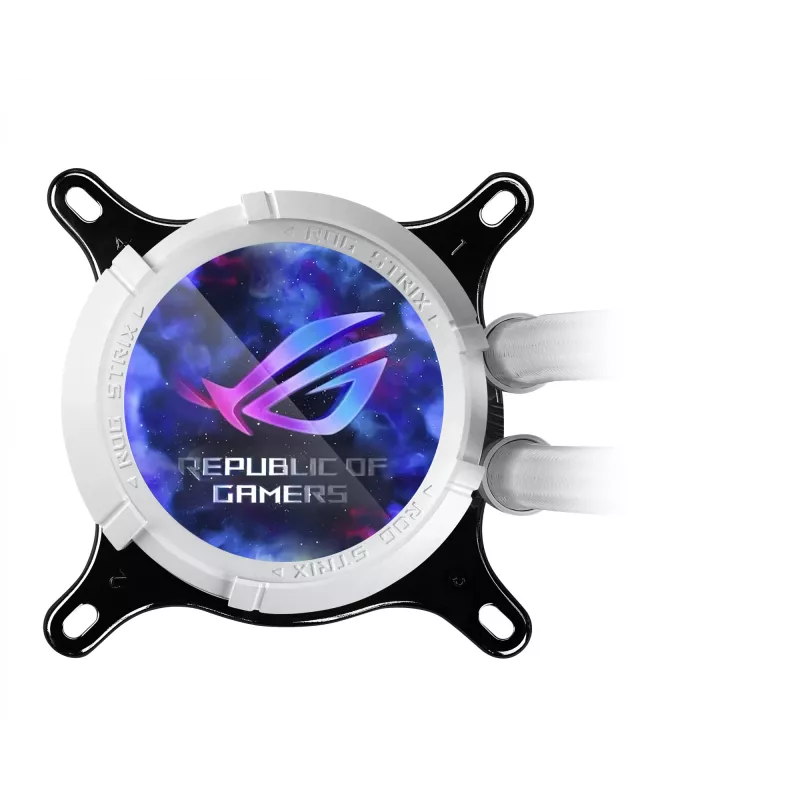 All-in-one liquid cooler ASUS ROG Strix LC III 360 ARGB White Edition — 360 mm radiator, 3x 120 mm fans, LCD water block, PWM