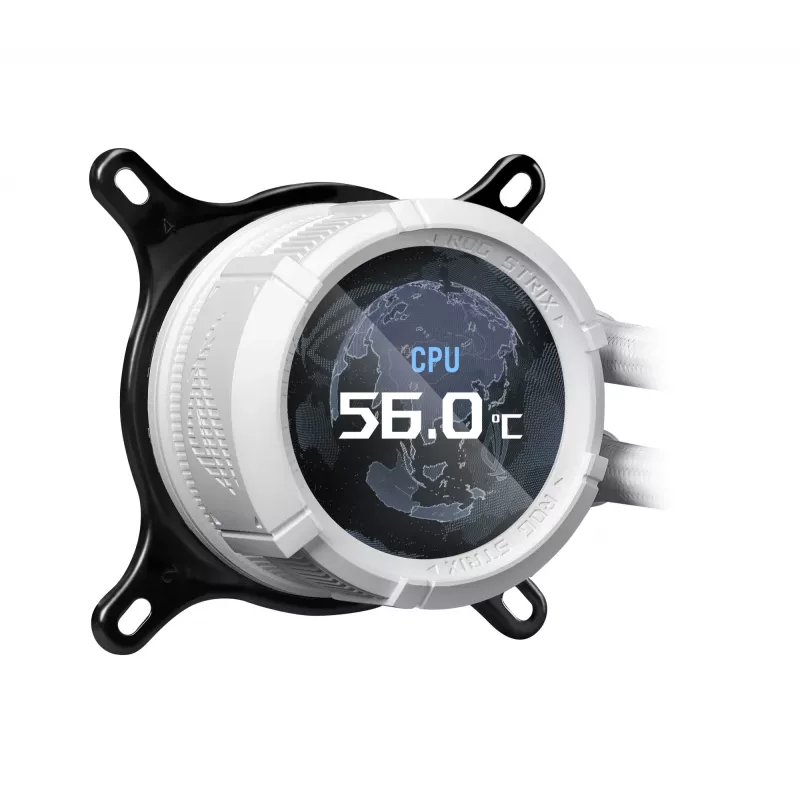 All-in-one liquid cooler ASUS ROG Strix LC III 360 ARGB White Edition — 360 mm radiator, 3x 120 mm fans, LCD water block, PWM