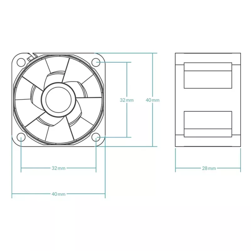 Fan ARCTIC S4028-6K 40 mm 250-6000 RPM Fluid Dynamic Bearing