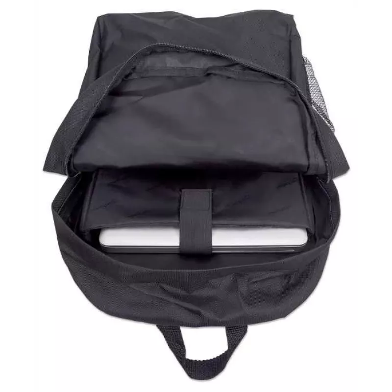 Manhattan Knappack Backpack 15.6 inch, Black, LOW COST, Lightweight, Internal Laptop Sleeve, Accessories Pocket, Padded Adjustable Shoulder Straps, Water Bottle Holder, Three Year Warranty