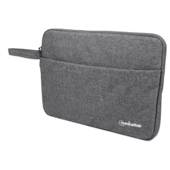 Manhattan Seattle Laptop Sleeve 14.5 inch, Grey, Padded, Extra Soft Internal Cushioning, Main Compartment with double zips, Zippered Front Pocket, Carry Loop, Water Resistant and Durable, Notebook Slipcase, Three Year Warranty