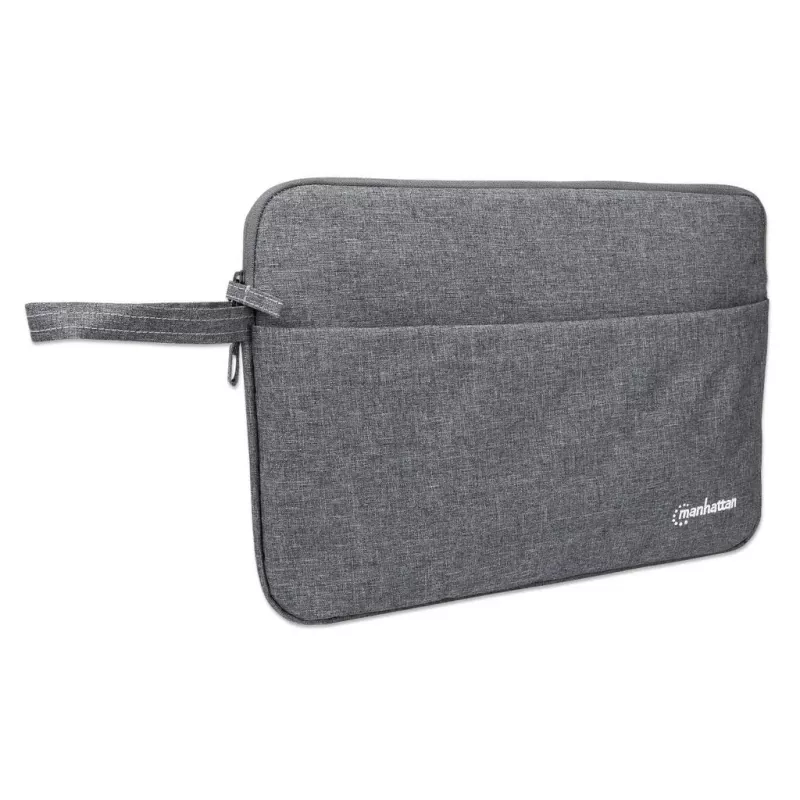 Manhattan Seattle Laptop Sleeve 14.5 inch, Grey, Padded, Extra Soft Internal Cushioning, Main Compartment with double zips, Zippered Front Pocket, Carry Loop, Water Resistant and Durable, Notebook Slipcase, Three Year Warranty