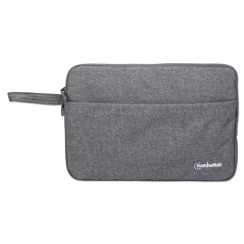 Manhattan Seattle Laptop Sleeve 14.5 inch, Grey, Padded, Extra Soft Internal Cushioning, Main Compartment with double zips, Zippered Front Pocket, Carry Loop, Water Resistant and Durable, Notebook Slipcase, Three Year Warranty