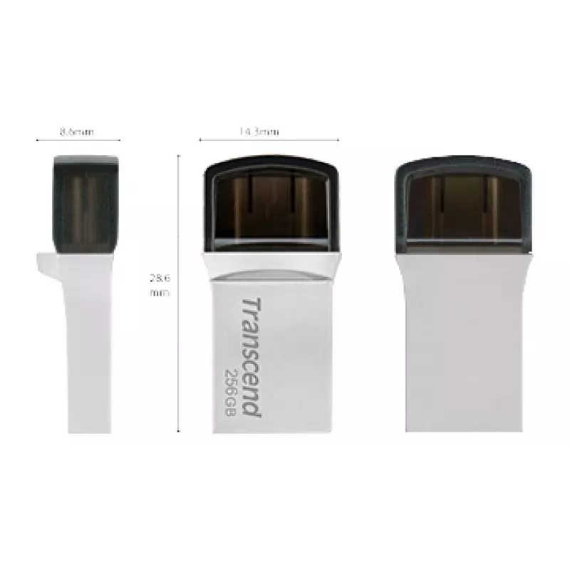 TRANSCEND Jetflash 890 - 256GB USB Stick - USB 3.1 / Type C