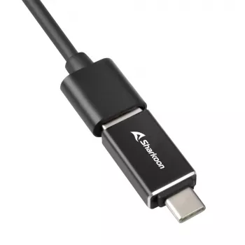 SHARKOON USB Hub - 3-port USB 3.2 Gen 1 Alu + Ethernet Black