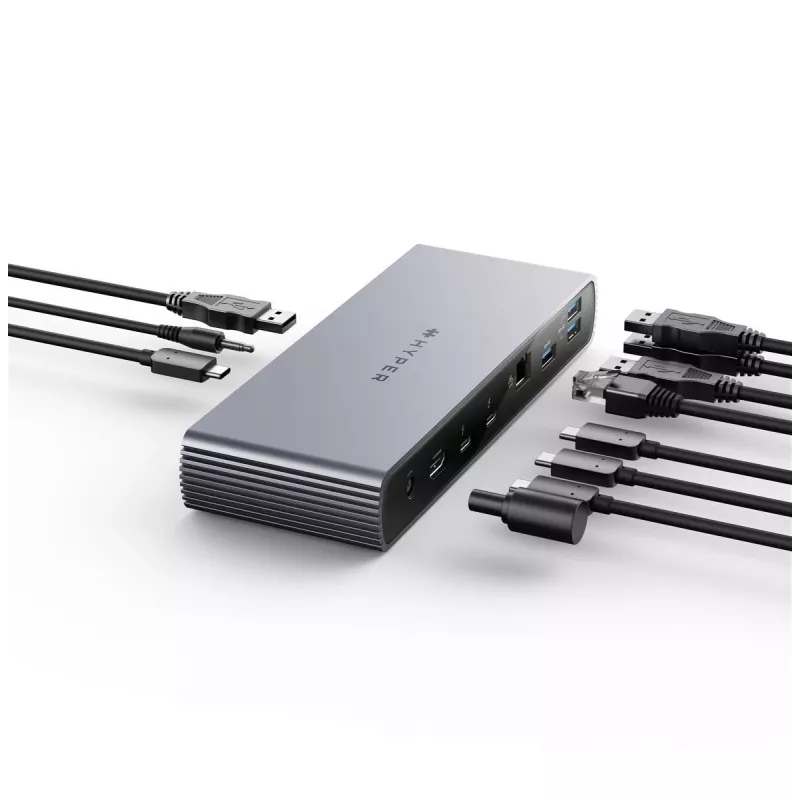 Targus HDTB4D-EUZ laptop dock/port replicator Thunderbolt 4 Grey