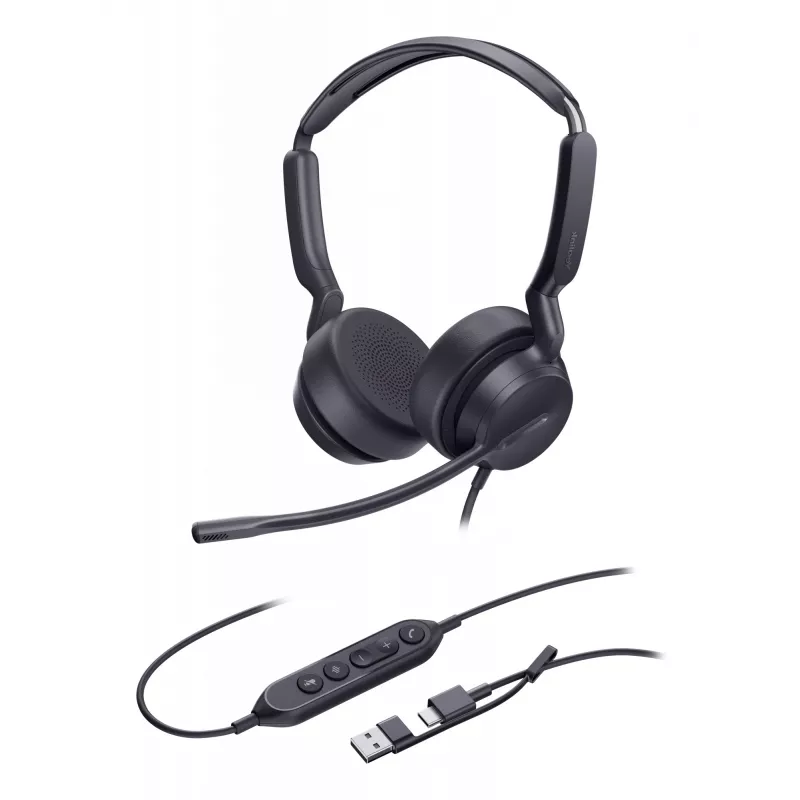 Yealink UH42 Dual UC USB-C/A Headset, Wired, Calls/Music, 20 - 20000 Hz, 160 g, Headset, Black