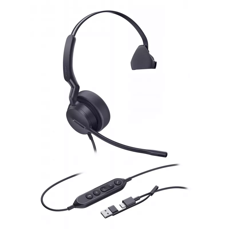 Yealink UH42 Mono UC USB-C/A Headset, Wired, Calls/Music, 20 - 20000 Hz, 116 g, Headset, Black