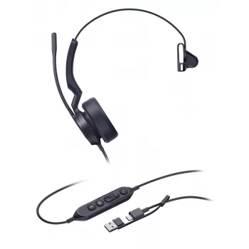 Yealink UH44 Mono Teams USB-C/A Headset, Wired, 20 - 20000 Hz, Office/Call center, 127 g, Headset, Black