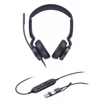 Yealink UH46 Dual Teams USB-C/A Headset, Wired, 20 - 20000 Hz, Office/Call center, 166 g, Headset, Black