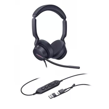 Yealink UH46 Dual UC USB-C/A Headset, Wired, 20 - 20000 Hz, Office/Call center, 166 g, Headset, Black