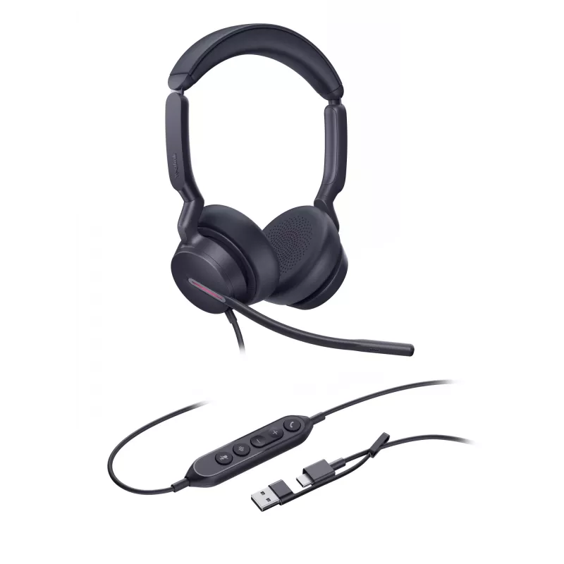Yealink UH46 Dual UC USB-C/A Headset, Wired, 20 - 20000 Hz, Office/Call center, 166 g, Headset, Black