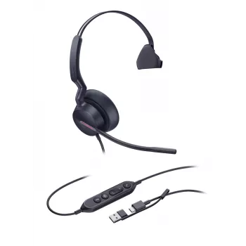 Yealink UH46 Mono Teams USB-C/A Headset, Wired, 20 - 20000 Hz, Office/Call center, 127 g, Headset, Black