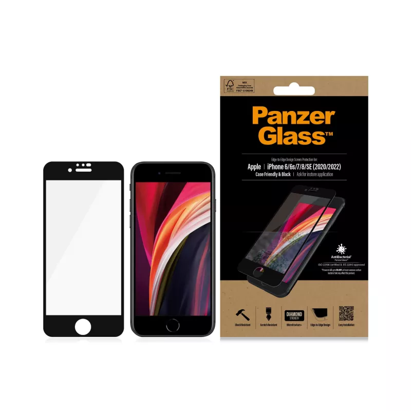 PanzerGlass ® Screen Protector iPhone 8 | 7 | 6s | 6 | SE (2020/2022) | Edge-to-Edge